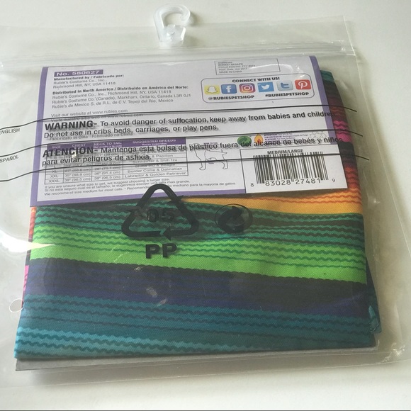 Serape Dog Costume Pet Shop Size M/L New - Picture 3 of 4